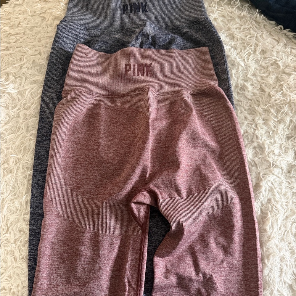 Active USA Seamless Kids Leggings in Heather Gray and Mauve